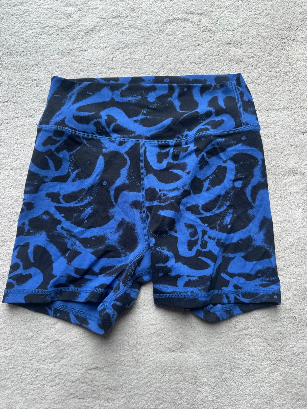 Blue/Black Printed Bike Shorts
